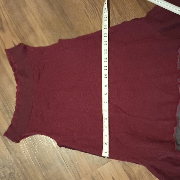 Miranda Caroligne Dark Red and Grey Pixie Handkerchief Cut Asymmetrical Dress A8 - Picture 3 of 5